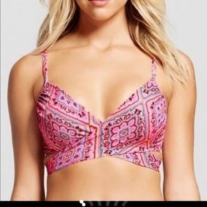 Shade&Shore Coral Wrap Around Push-Up Bikini Top